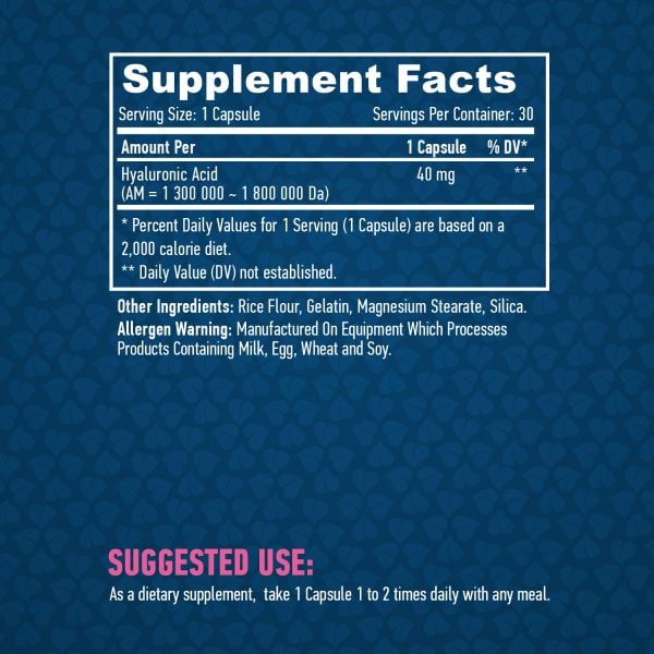 Hyaluronic Acid 40 mg / 30 Caps - Image 2