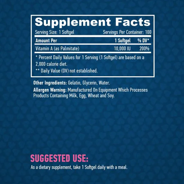 Vitamin A 10000 IU / 100 Softgels - Image 2