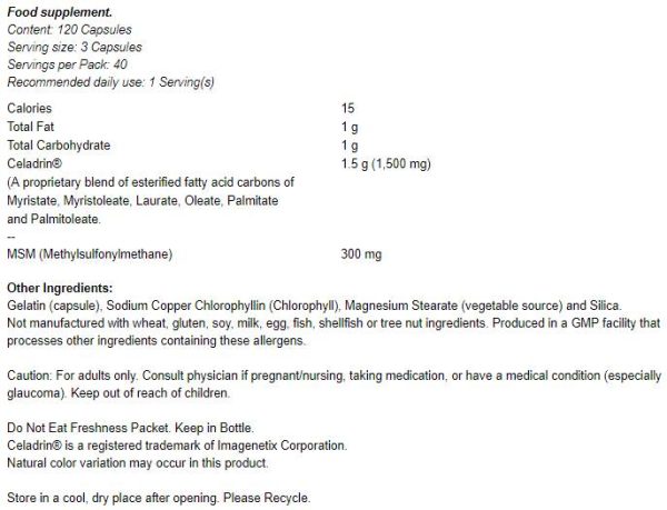 Celadrin & MSM 500 mg - Image 2